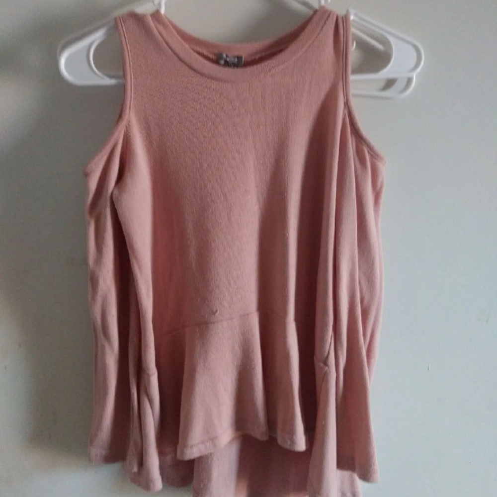 Poof Girl Cold Shoulder Knit top